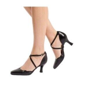 Werner Kern Women's Black Leather Dance Made In Italy  Shoes 8.5
